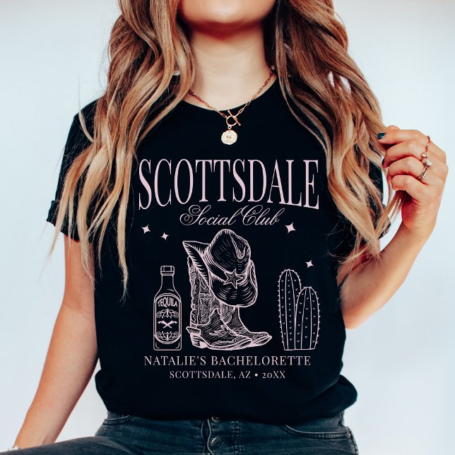 Custom Scottsdale Bachelorette Party Social Club T-Shirt (Creator Uploaded)