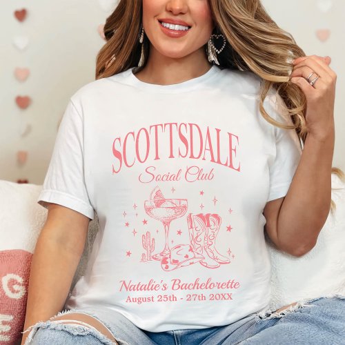 Custom Scottsdale Bachelorette Party Social Club T_Shirt
