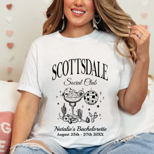Custom Scottsdale Bachelorette Party Social Club T-Shirt
