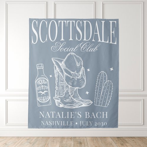 Custom Scottsdale Bachelorette Party Social Club Tapestry