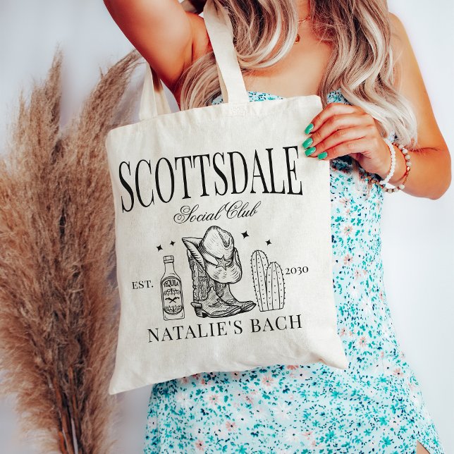 Custom Scottsdale Bachelorette Party Social Club Tote Bag (Creator Uploaded)