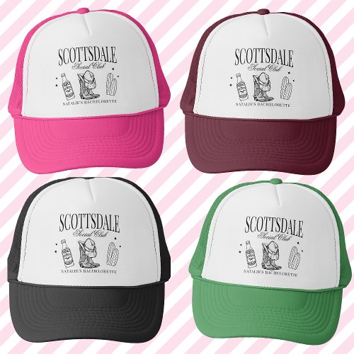 Custom Scottsdale Bachelorette Party Social Club Trucker Hat