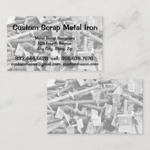 Custom Scrap Metal Iron Recyclers Business Card 