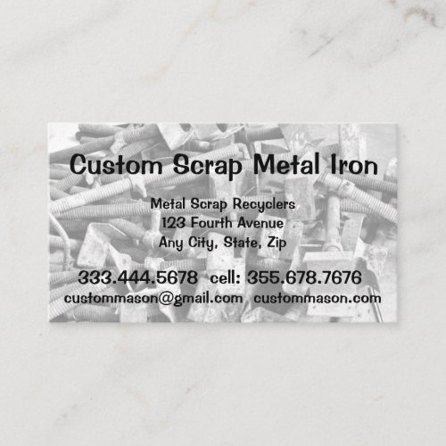 Custom Scrap Metal Iron Recyclers Business Card 