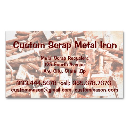 Custom Scrap Metal Iron Recyclers Business Card Magnet