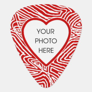 Custom Scribbleprint Photo Heart (Front and Back) Guitar Pick