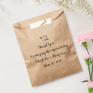 Custom script black hearts Wedding gift Favor Bag
