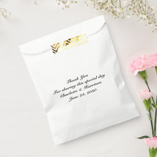 Custom  script black white Wedding gift Favor Bag (Sealed)