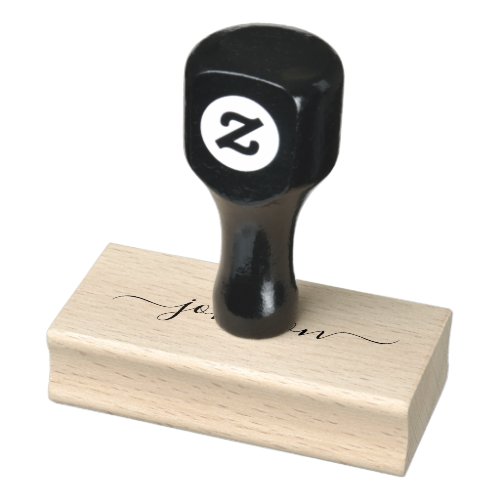 Custom script calligraphy signature name elegant rubber stamp