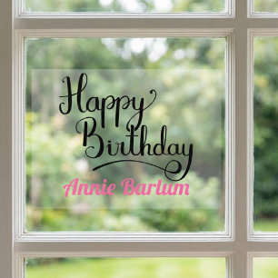Custom Script Celebration Glass Decal
