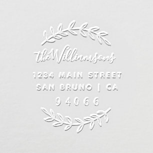 Custom Script Family Name Return Address Embosser