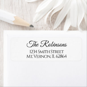 Custom Script Family Name Return Address Label