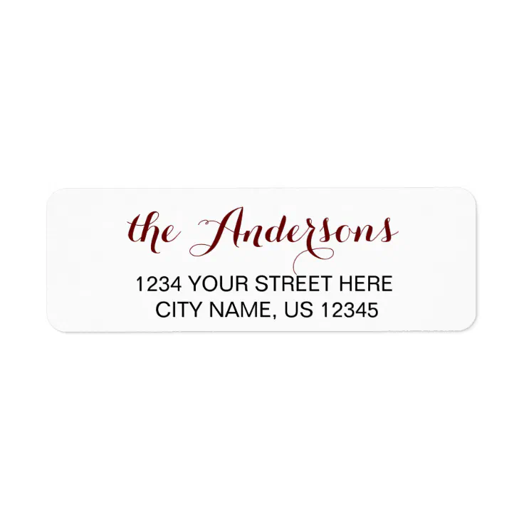 Custom Script Family Name Return Address Labels | Zazzle