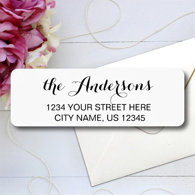 Custom Script Family Name Return Address Labels (Creator Uploaded)
