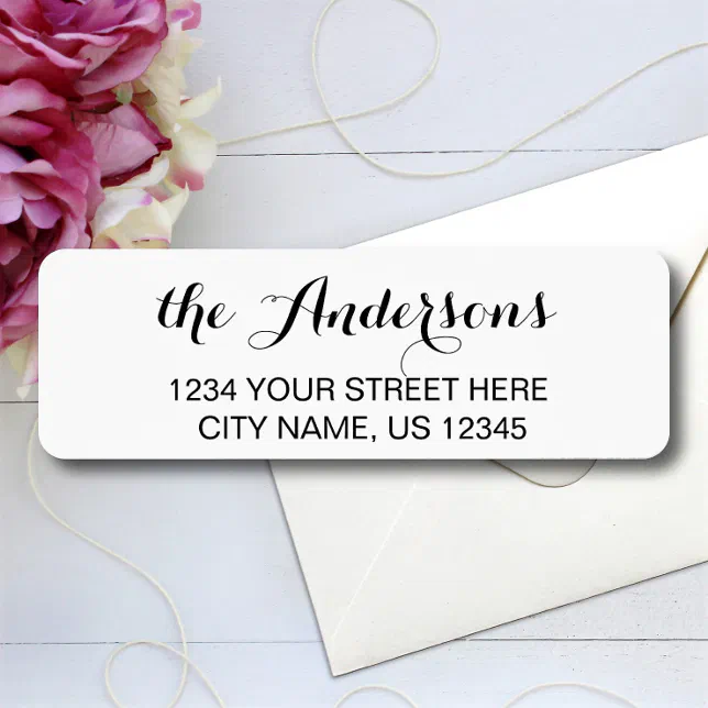 Custom Script Family Name Return Address Labels | Zazzle