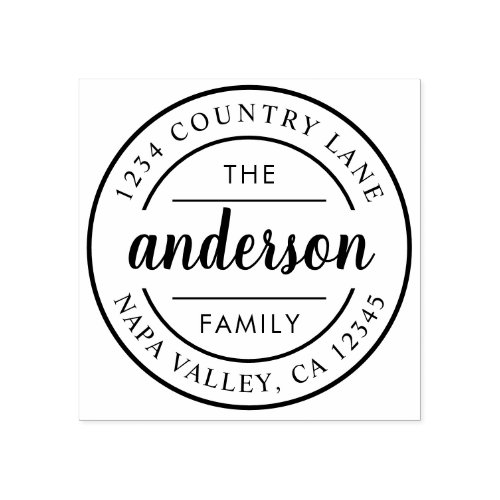 Custom Script Family Name Return Address Rubber Stamp Custom Script Family Name Return Address Rubber Stamp