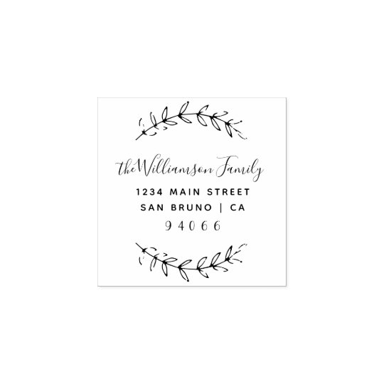 custom script family name return address rubber stamp zazzle com