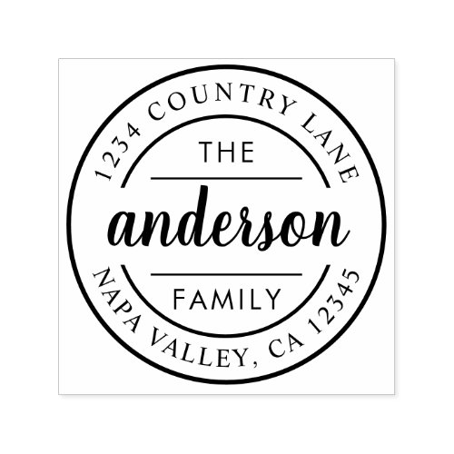 Custom Script Family Name Return Address Self-inking Stamp Custom Script Family Name Return Address Self_inking Stamp