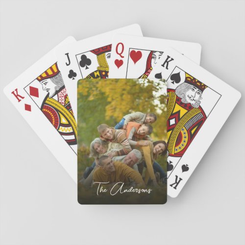 Custom Script Family Text  Poker Cards