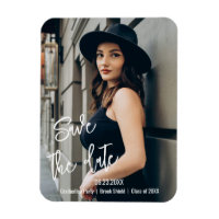 Custom Script Graduation Party Photo Save The Date