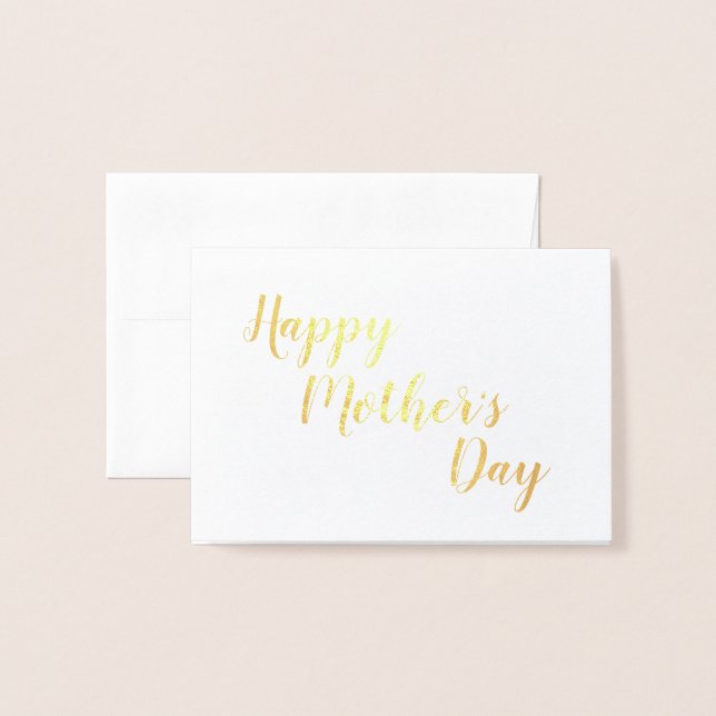 Custom Script Happy Mother's Day Foil Card (Front With Envelope)