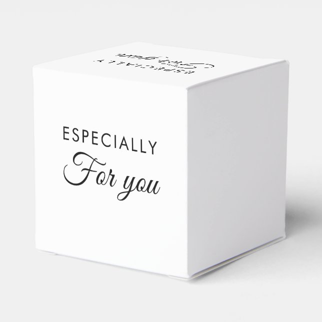 Custom Script Heart Favor Boxes With Personal Text (Back Side)