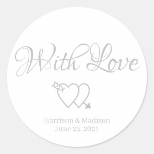 Custom script hearts Wedding gift favor tag