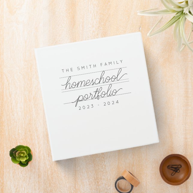 Custom Script Homeschool Portfolio Binder (In Situ)
