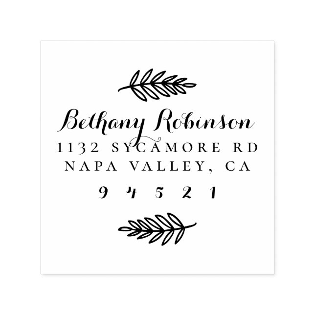 Custom Script Individual Name Return Address Self-inking Stamp (Design)