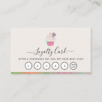 custom script logo bakery business loyalty card