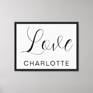 Custom Script Love Symbol Canvas Print Wall Art