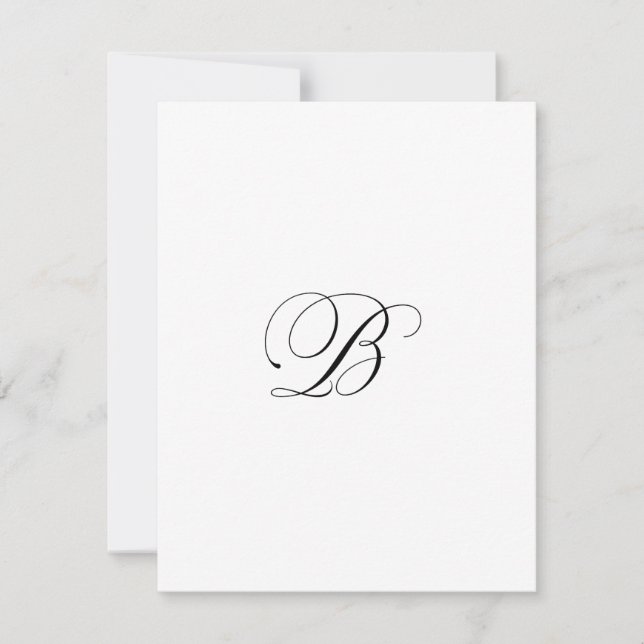 Custom Script Monogram "B" Note Card (Front)