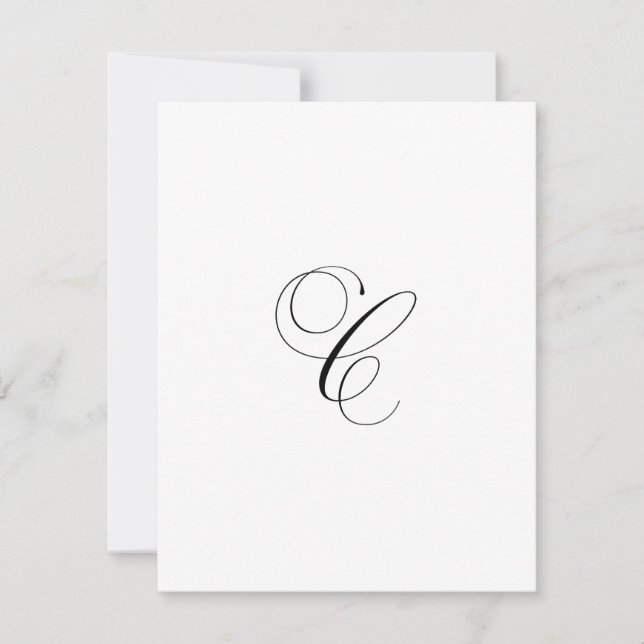 Custom Script Monogram "C" Note Card (Front)