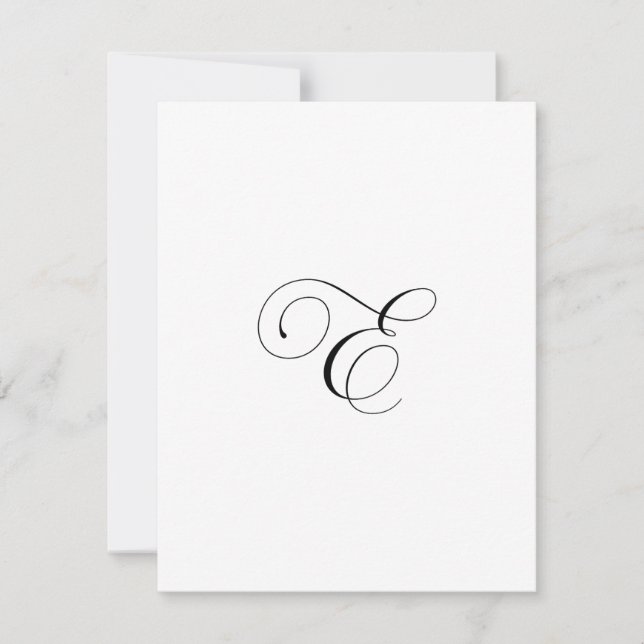 Custom Script Monogram "E" Note Card (Front)