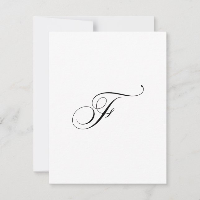 Custom Script Monogram "F" Note Card (Front)