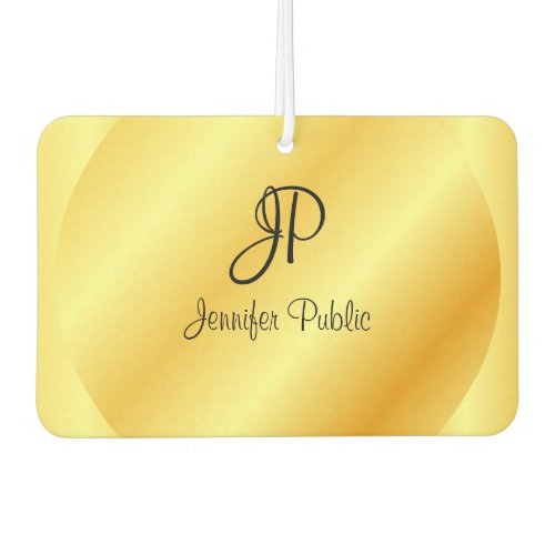 Custom Script Monogram Faux Gold Template Air Freshener