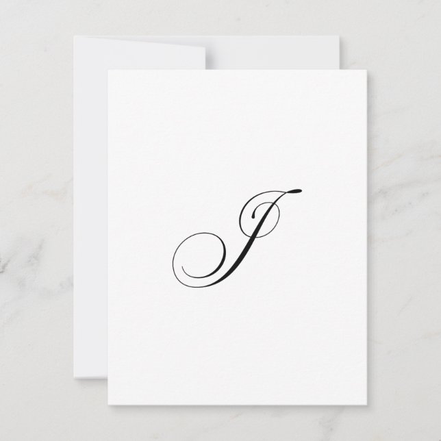 Custom Script Monogram "J" Note Card (Front)