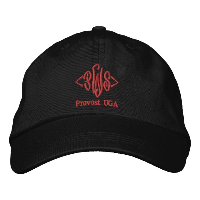 Custom Script Monogram Job Title Embroidered Baseball Cap (Front)