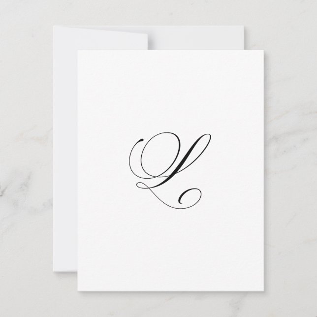 Custom Script Monogram "L" Note Card (Front)