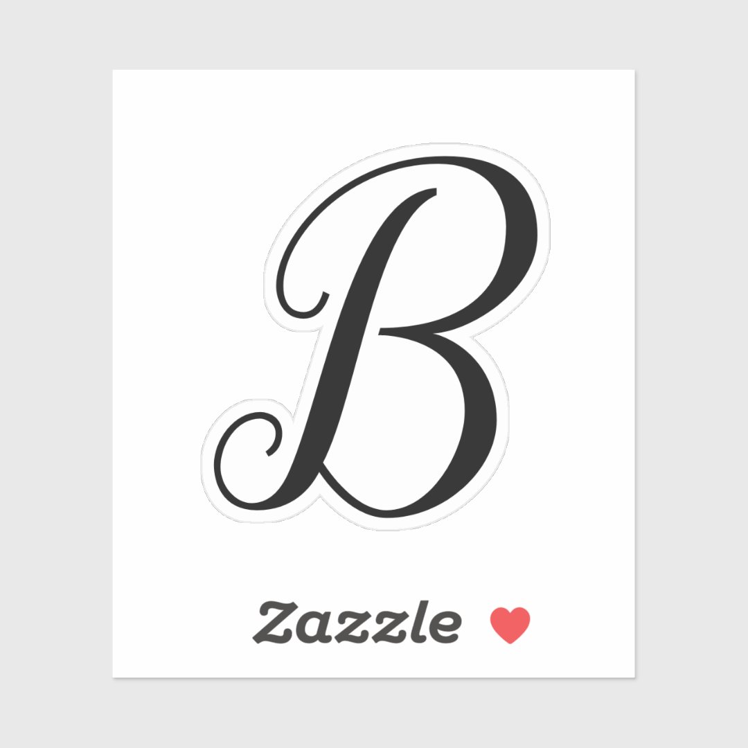 Custom script monogram letter cutout decal contour Zazzle