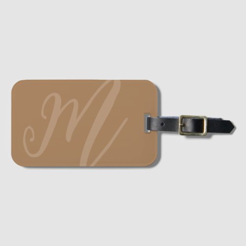 Custom Script Monogram Name Modern gold initials Luggage Tag