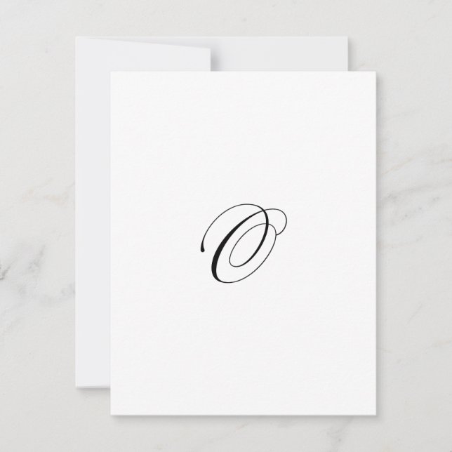 Custom Script Monogram "O" Note Card (Front)