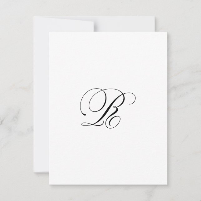 Custom Script Monogram "R" Note Card (Front)