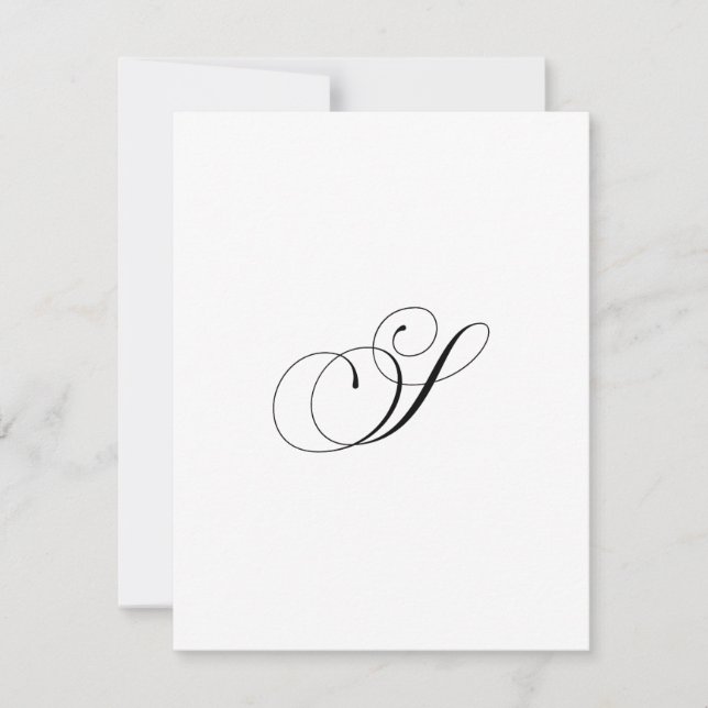 Custom Script Monogram "S" Note Card (Front)