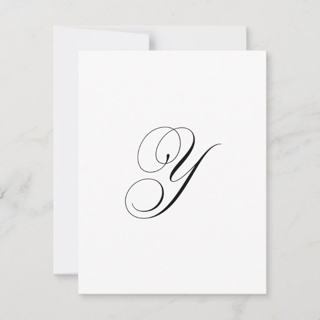 Custom Script Monogram "Y" Note Card (Front)