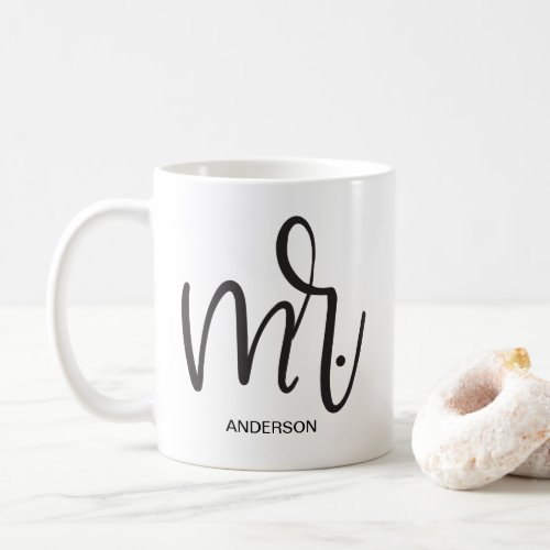 Custom Script Mr lastname Modern Coffee Mug