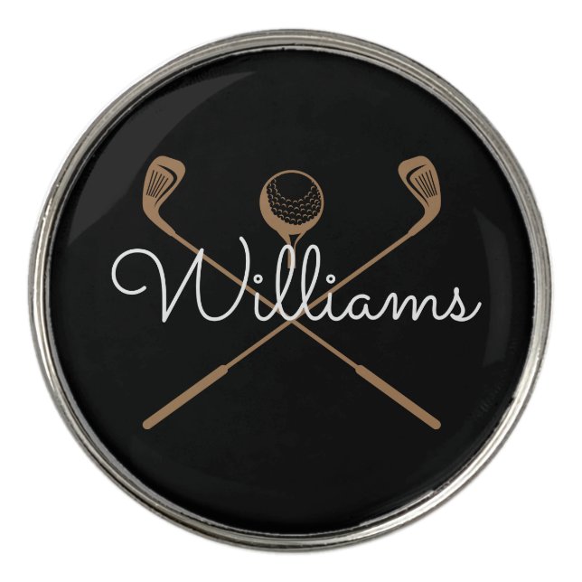 Custom Script Name Golf Clubs Ball Marker (Front)