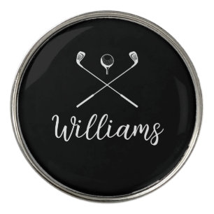 Custom Script Name Golf Clubs Ball Marker
