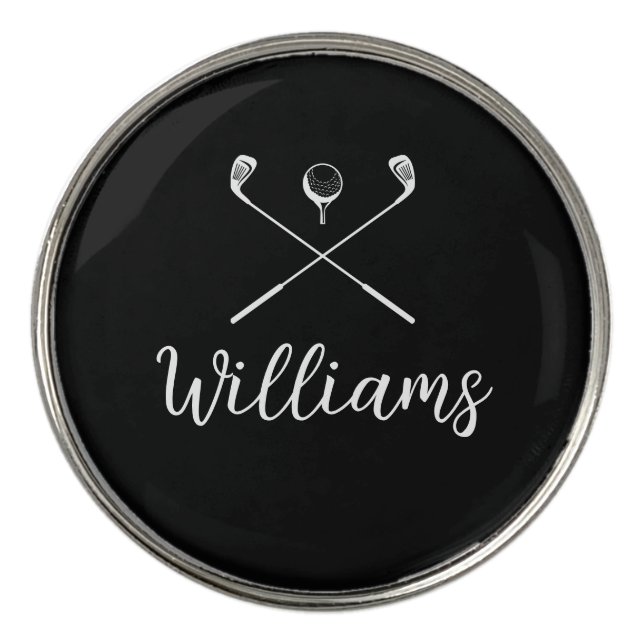 Custom Script Name Golf Clubs Ball Marker (Front)