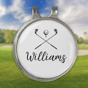 Custom Script Name Golf Clubs Hat Clip